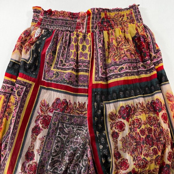 Free People Movement Sashay My Way Printed Pants Scarf Print Size Small - Picture 11 of 13